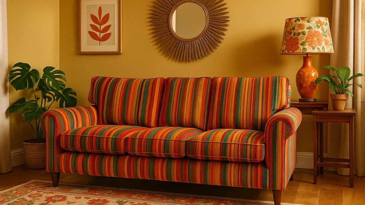 Ретро-диван в полоску