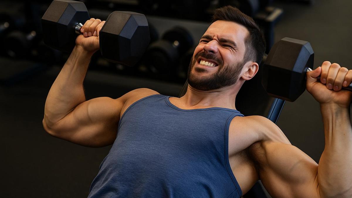 Жим гантелей