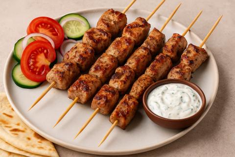 Деревянные шпажки замачивают в воде на 20–30 минут перед жаркой куриных сувлаки — повара