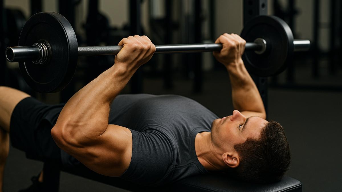 Жим штанги узким хватом
