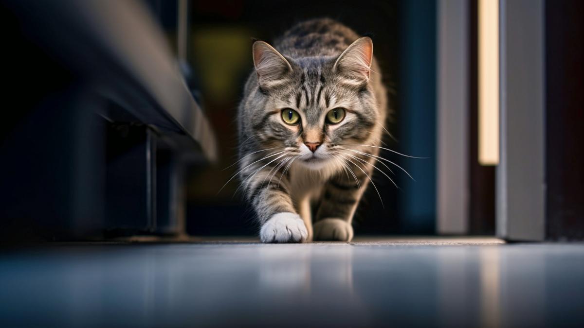 Кошка охотится Кошка охотится