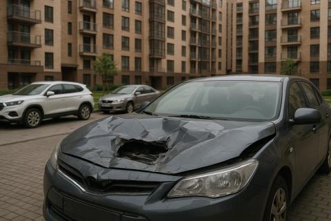 В Краснодаре неизвестный разбил припаркованный BMW бревном — Telegram-канал