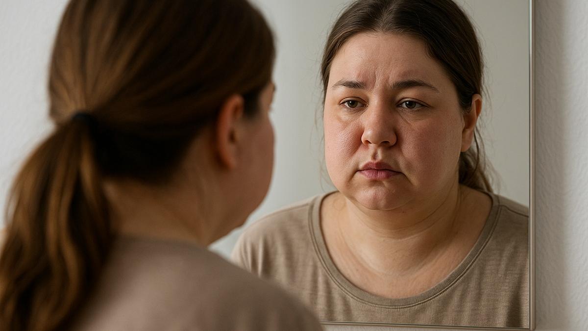 Отёчное лицо в зеркале Отёчное лицо в зеркале