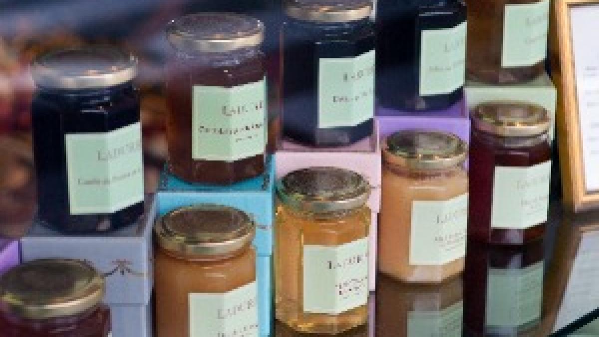 Honey and jams from Ladurée on display