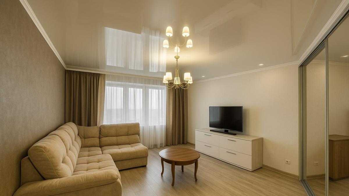 Комната с глянцевым потолком