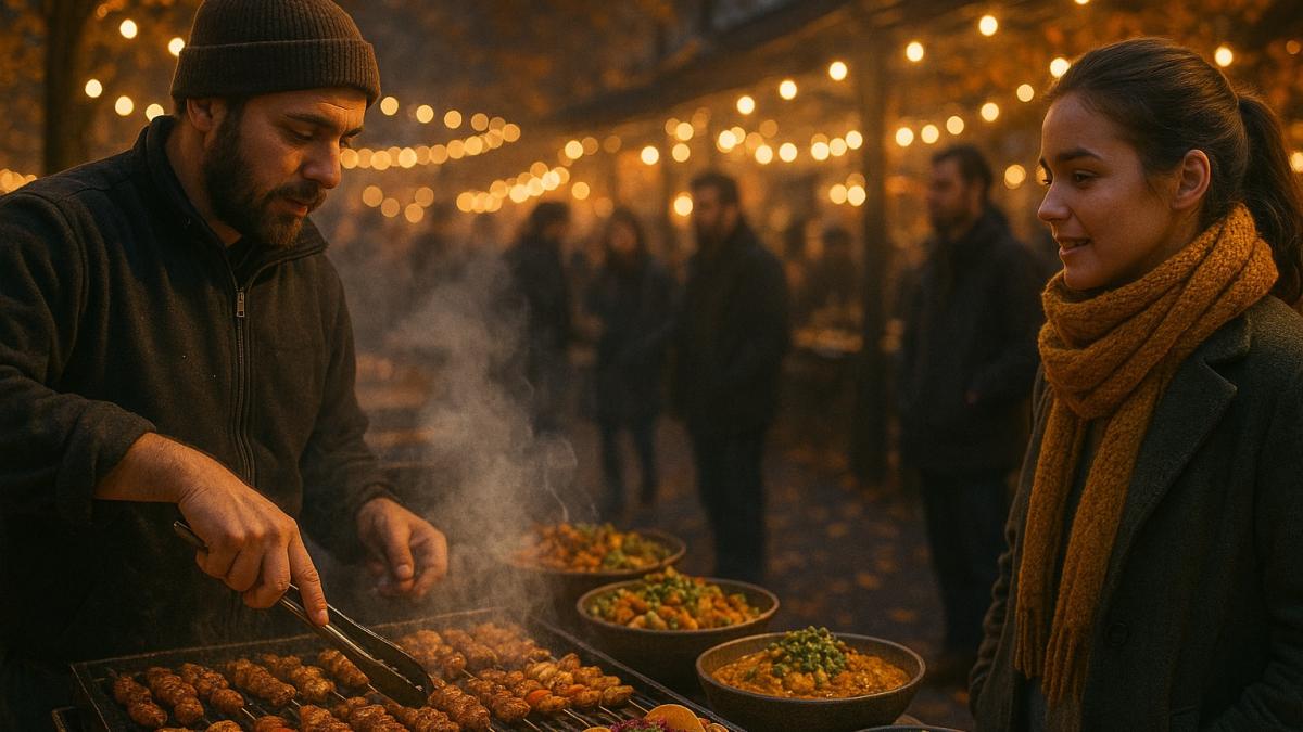 Уличная еда осенью