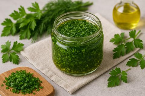 Масло из петрушки сохраняет аромат зелени и витамины дольше заморозки
