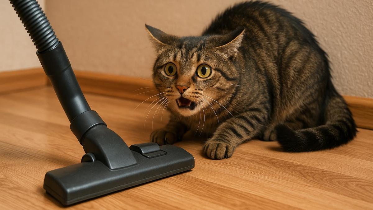 Кошка и пылесос