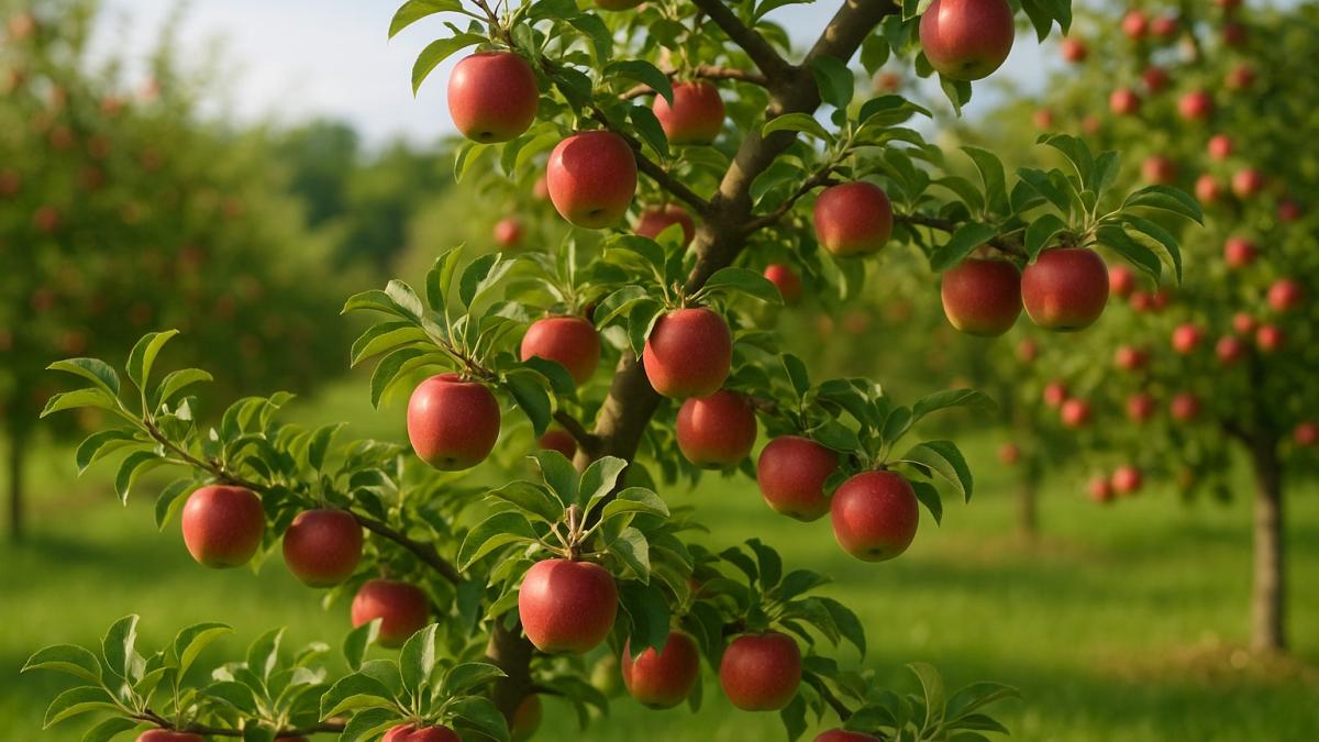 Яблоня с урожаем