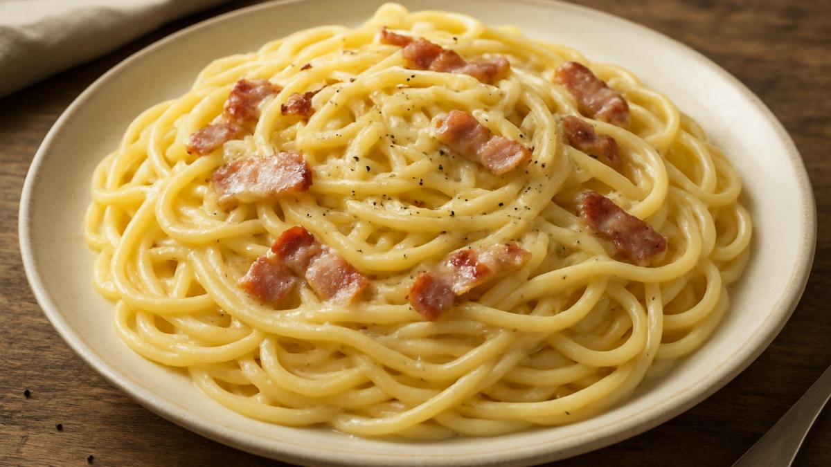Спагетти карбонара со сливками