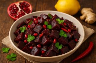 Быстрая маринованная свёкла готовится с луком и горчицей для ароматного вкуса — повар