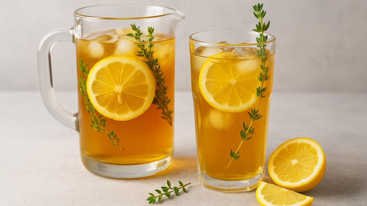 Холодный чай с чабрецом и лимоном