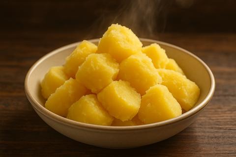 Дольки картофеля маринуют в чесноке и запекают без мяса — повар