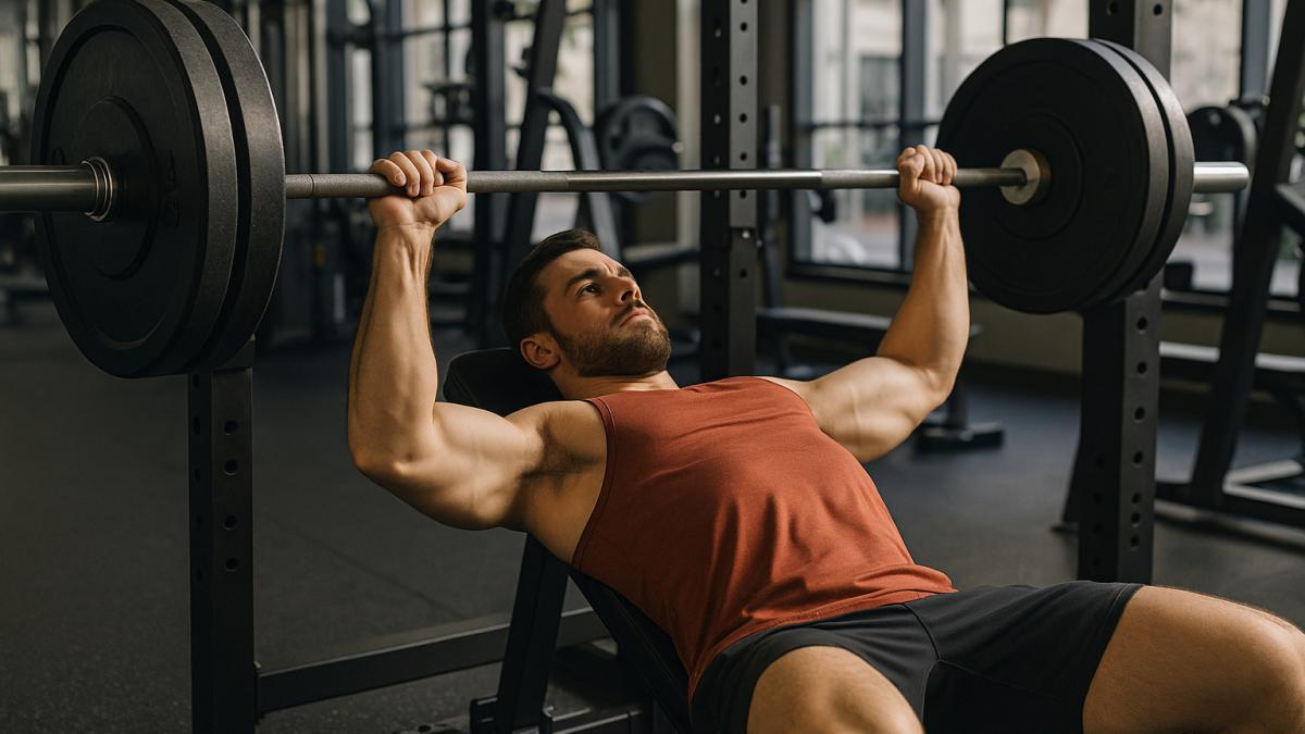 Жим лёжа в спортзале