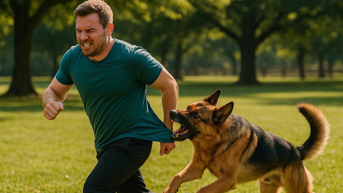 Собака нападает во время игры