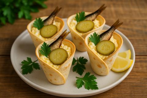 Мини-закуска Ежики с шпротами и сыром: лёгкий и сытный рецепт для вашего застолья