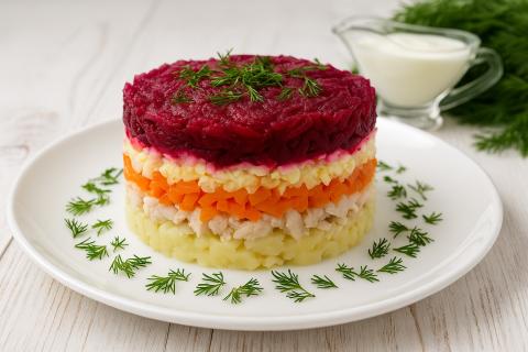 Салат с треской, картофелем и яйцом сохраняет полезные свойства рыбы при варке