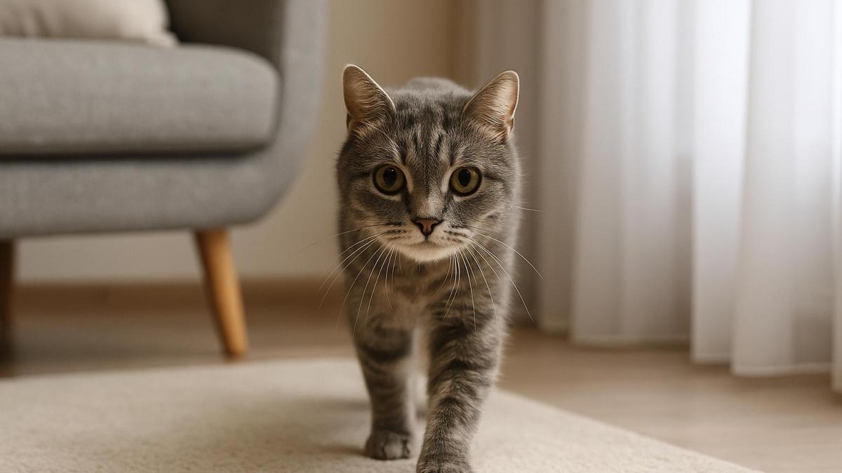 Кошка с ослабленным зрением