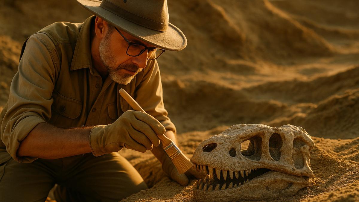 Палеонтолог на раскопках Палеонтолог на раскопках