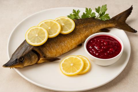 Осетровые сохраняют сочность при запекании благодаря защите кожей — повар