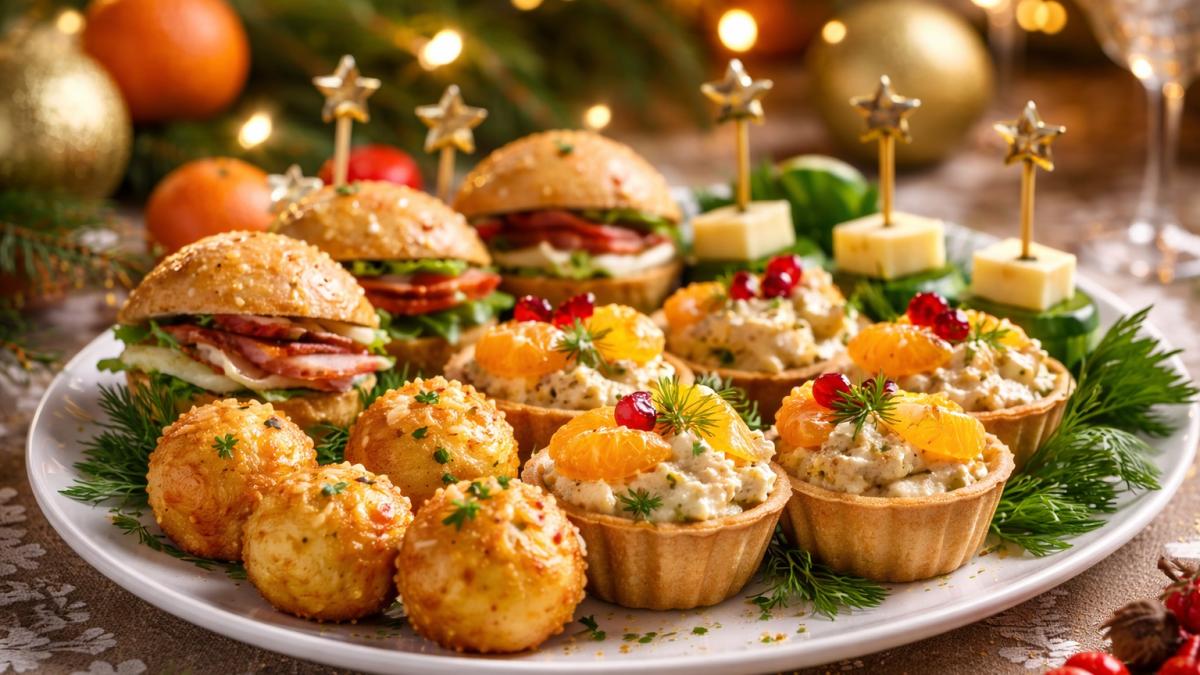 Праздничные закуски крупным планом