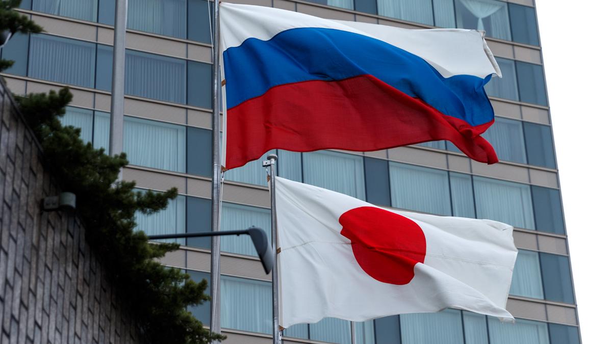 Флаги России и Японии Флаги России и Японии