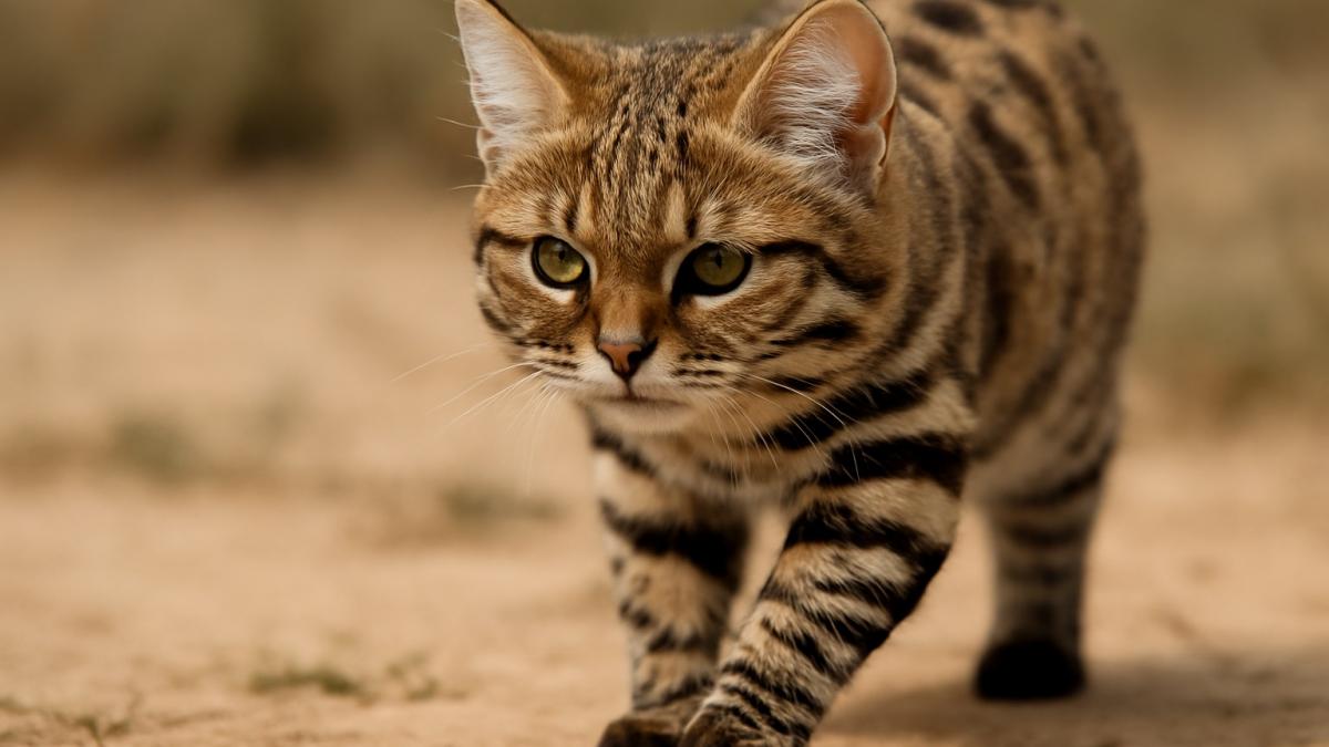 Черноногая кошка в пустыне Черноногая кошка в пустыне