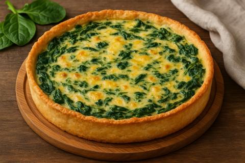 Киш с сёмгой и брокколи сочетает рыбу и овощи в заливке