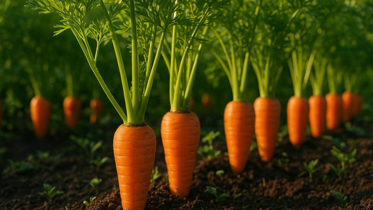Морковь на грядке