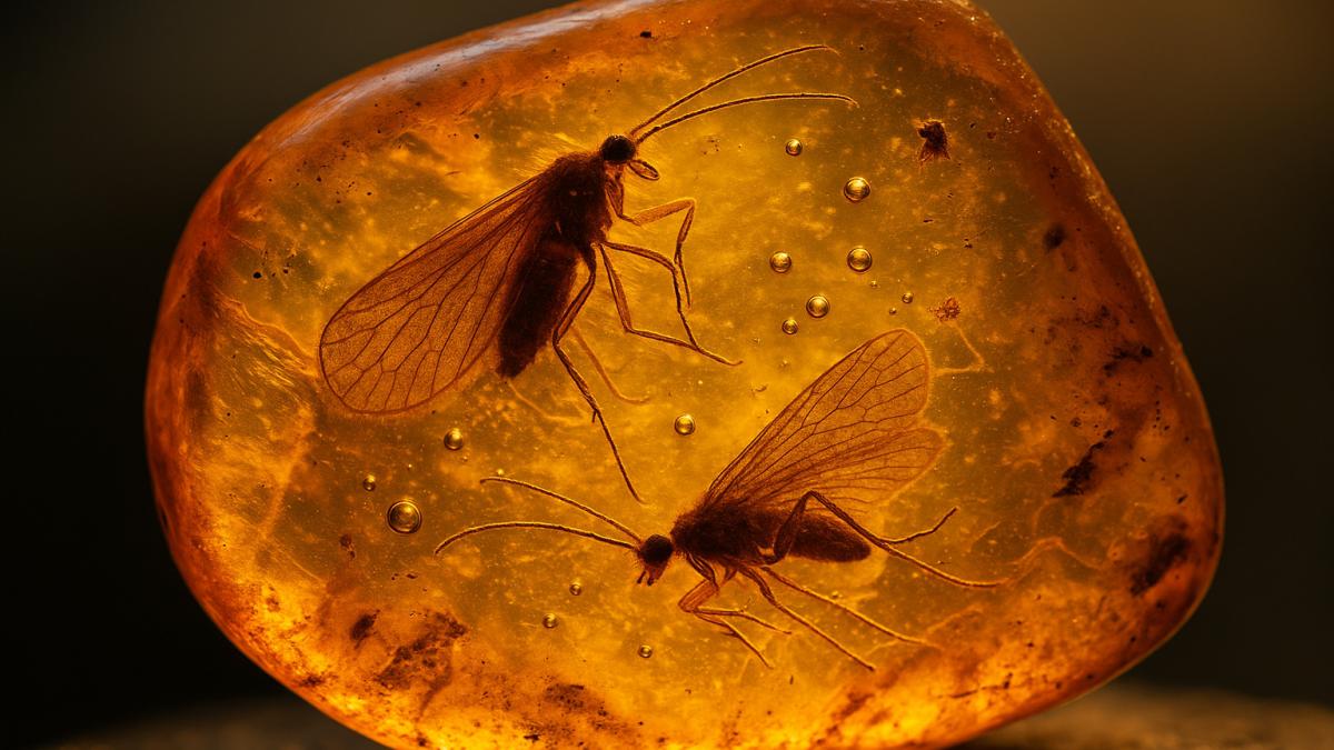 Ручейники в янтаре