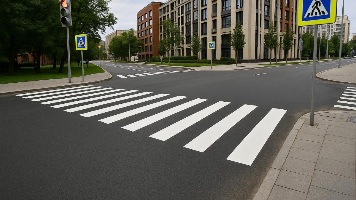 обновлённая дорожная разметка