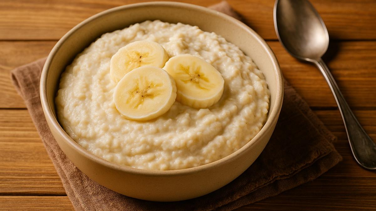 Воздушная овсянка с бананом