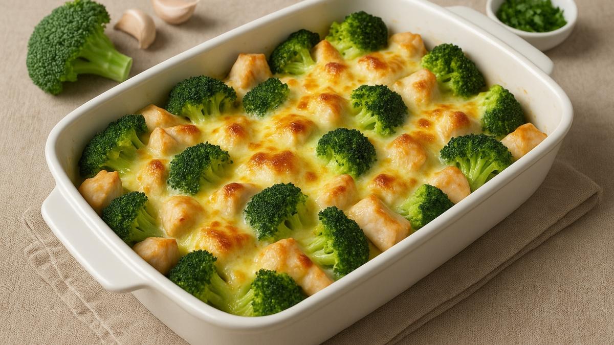 Запеканка с курицей и брокколи Запеканка с курицей и брокколи