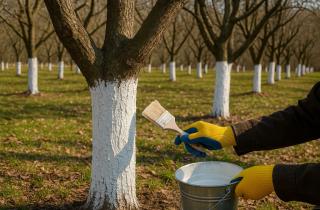 Побелка деревьев предотвращает повреждения коры и отпугивает грызунов зимой – Иван Сергеев