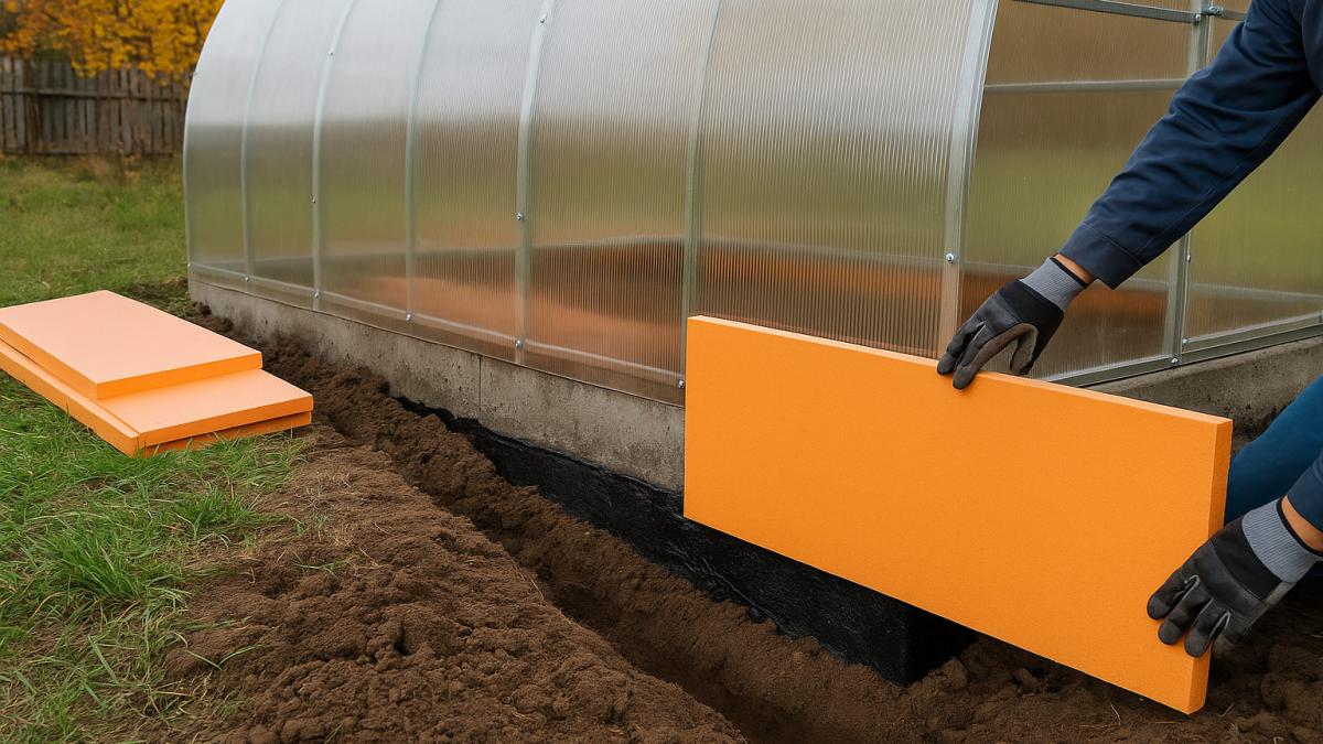 Утепление фундамента теплицы