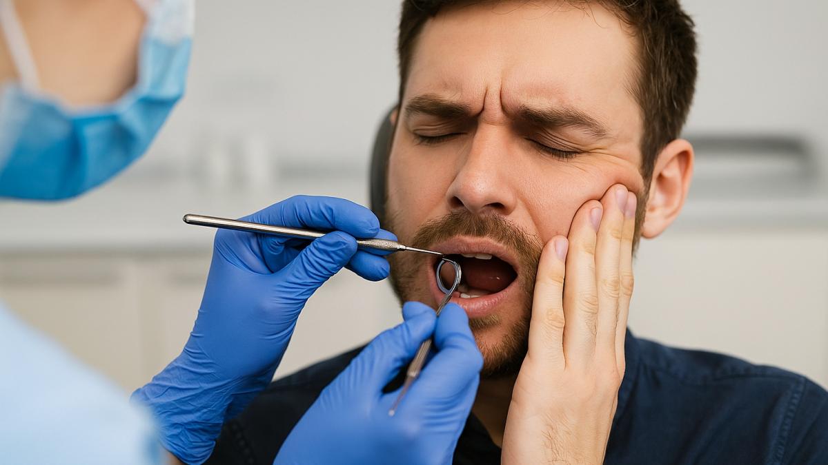 Осмотр зуба мудрости у стоматолога
