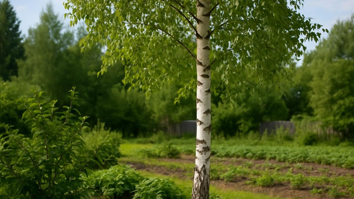 Берёза на дачном участке