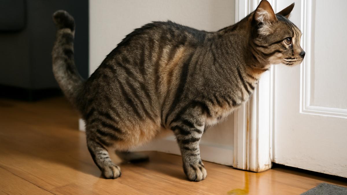 Кот метит территорию