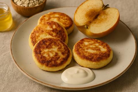 Сырники с бананом и шоколадом — без сахара, без масла
