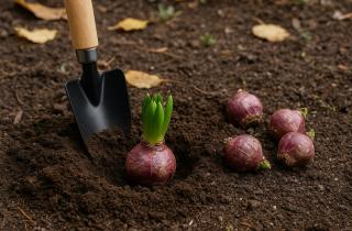 Гиацинт требует пересадки после увядания цветоноса для сохранения луковицы