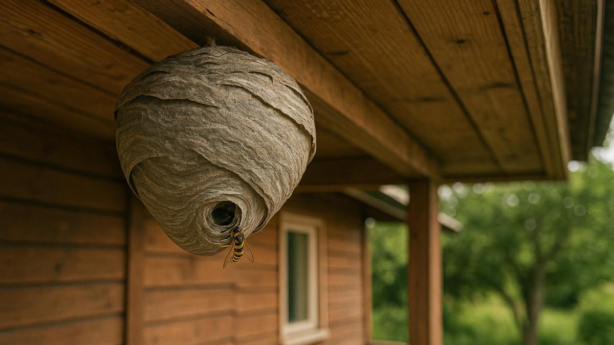 осиное гнездо на даче