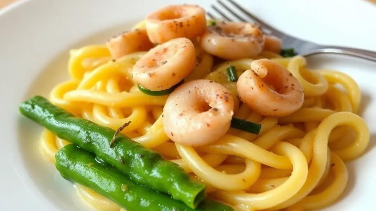 макароны с кальмаром