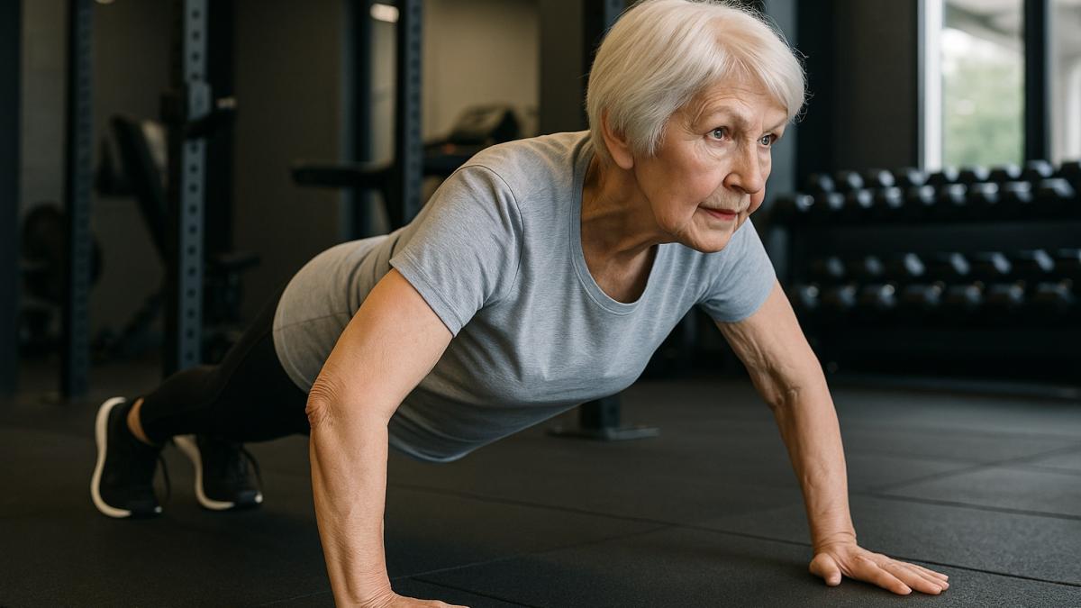 Бабушка в спортзале