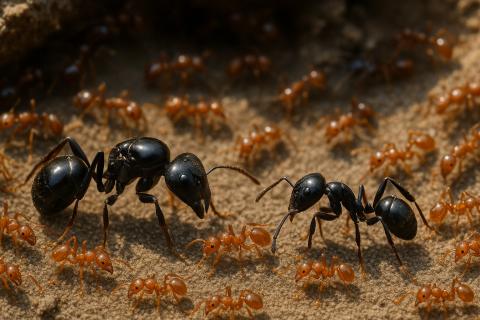Королевы муравьёв Messor ibericus клонируют самцов другого вида для производства рабочих особей