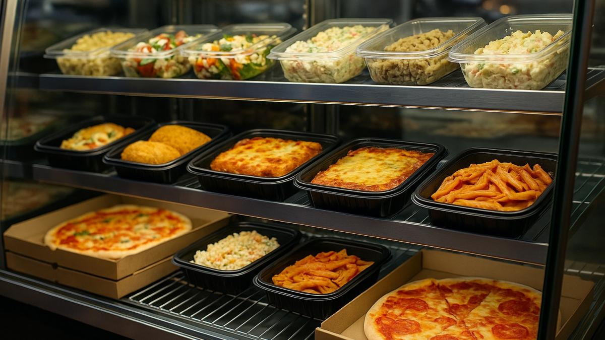 Витрина с готовыми блюдами