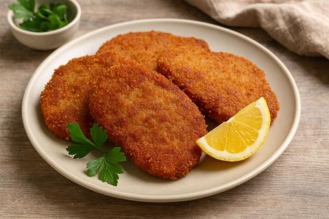 Рубленые котлеты из куриного филе с твёрдым сыром обжариваются на среднем огне и получаются нежными