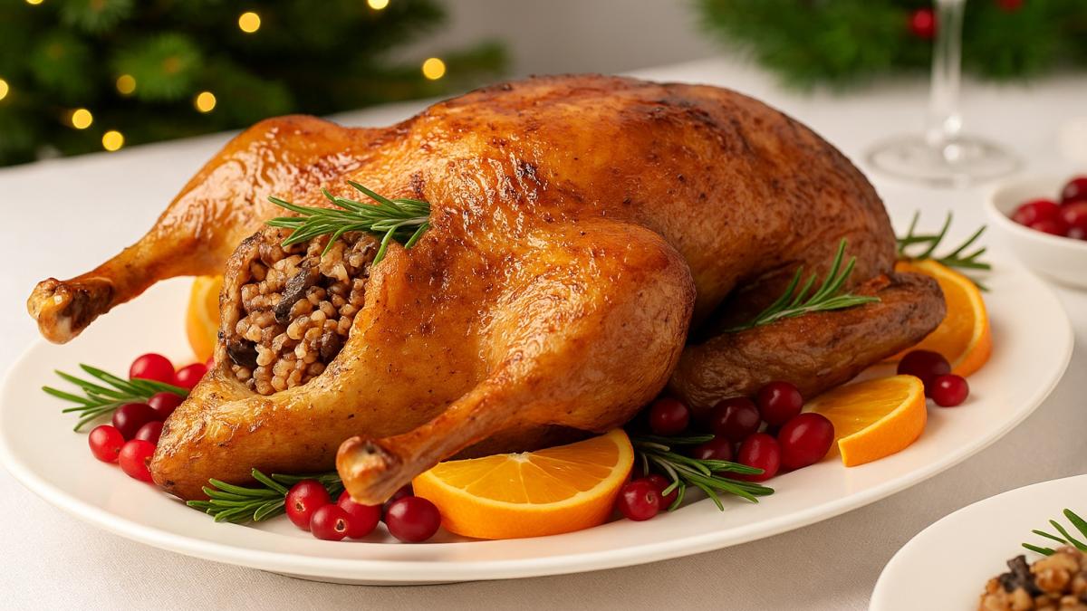 Утка фаршированная гречкой