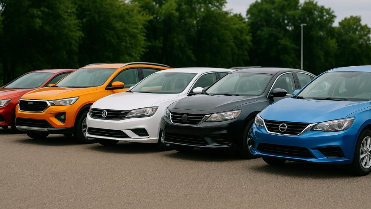 автомобили разных цветов