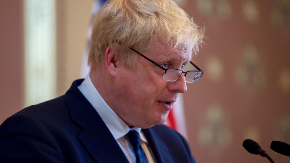 Newly Installed British Foreign Secretary Johnson Addresses Reporters During a News Conference in London (28381231516) Newly Installed British Foreign Secretary Johnson Addresses Reporters During a News Conference in London (28381231516)