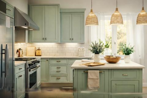 Маленькая кухня раздвигает стены без перепланировки: 6 цветов краски создают иллюзию лишних метров